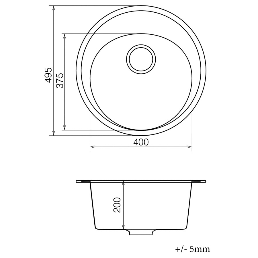 Кухонна гранітна мийка VANKOR Sity SMR 01.50 Terra + сифон