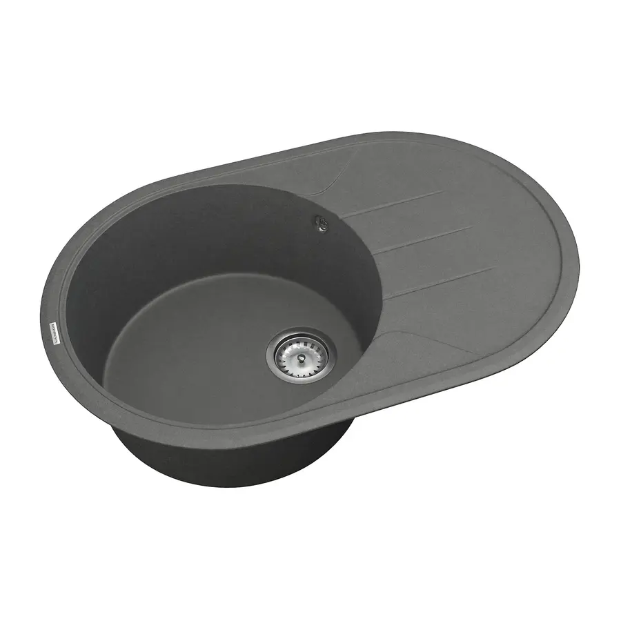 Кухонна гранітна мийка VANKOR Sity SMO 02.78 Gray + сифон