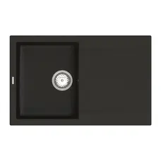 Кухонна гранітна мийка VANKOR Orman OMP 02.78 Black + сифон