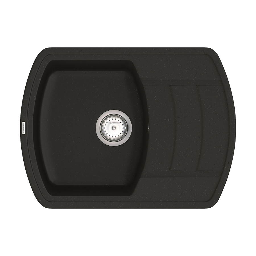 Кухонна гранітна мийка VANKOR Norton NMP 02.67 Black + сифон