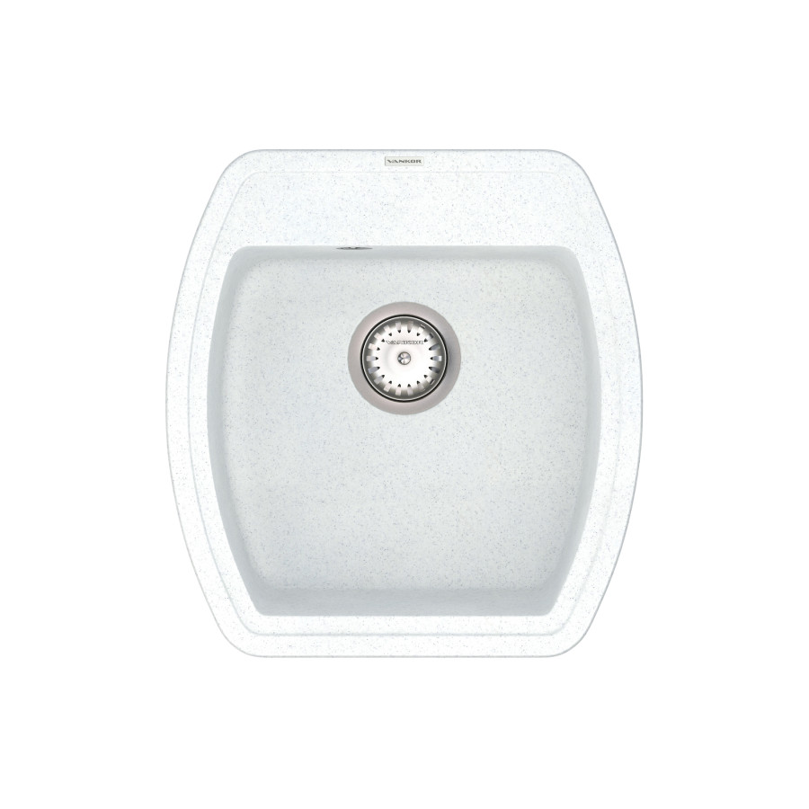 Кухонна гранітна мийка VANKOR Norton NMP 01.48 White stone + сифон