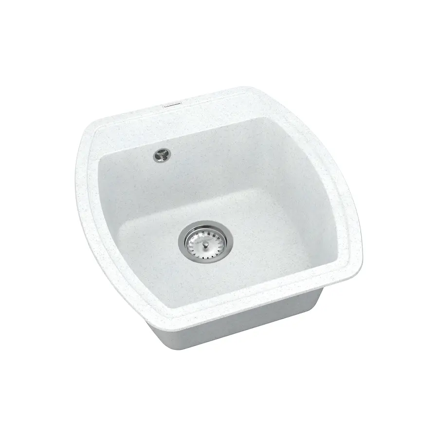 Кухонная гранитная мойка VANKOR Norton NMP 01.48 White stone + сифон