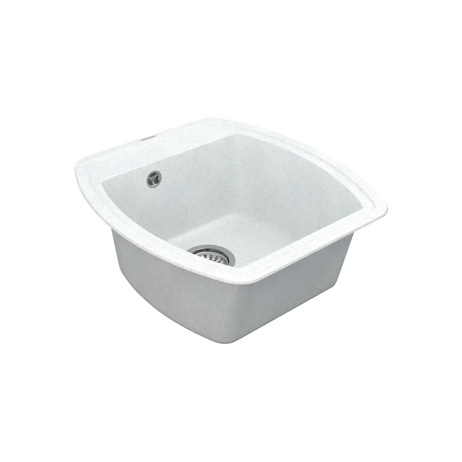 Кухонная гранитная мойка VANKOR Norton NMP 01.48 White stone + сифон