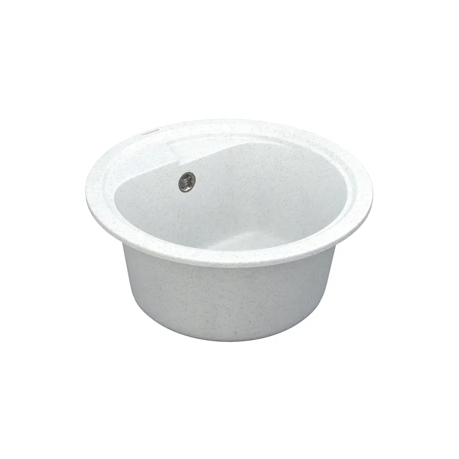 Кухонная гранитная мойка VANKOR Polo PMR 01.44 White stone + сифон