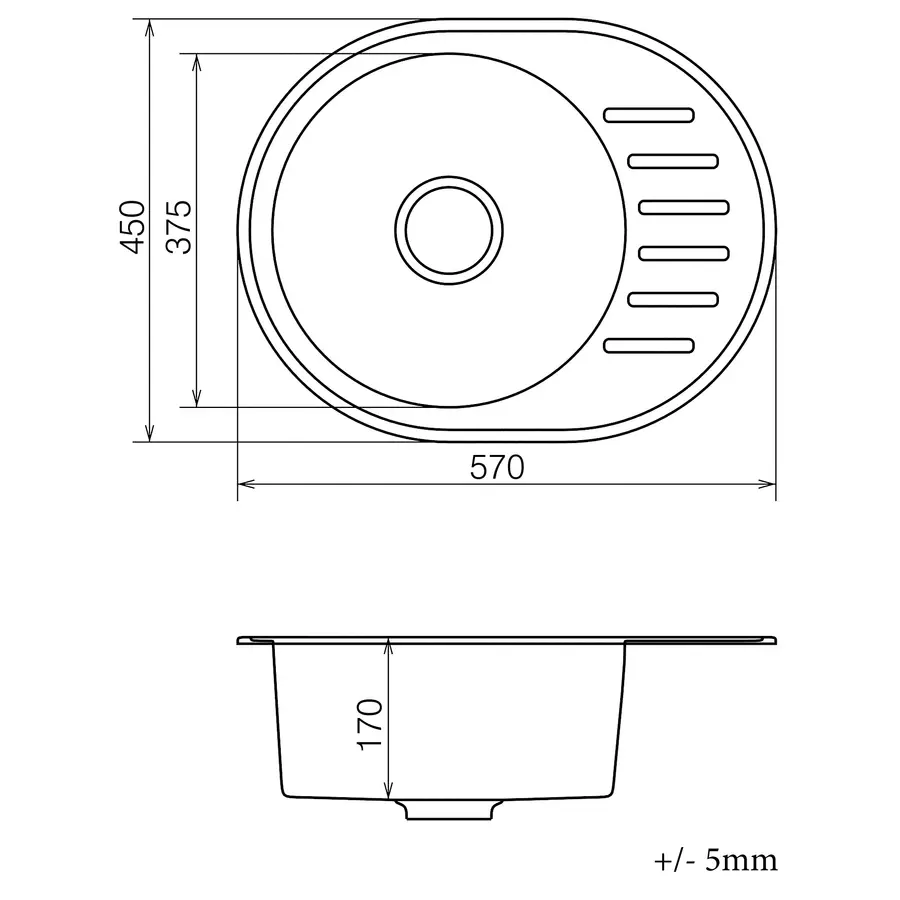 Кухонна гранітна мийка VANKOR Lira LMO 02.57 Chocolate + сифон