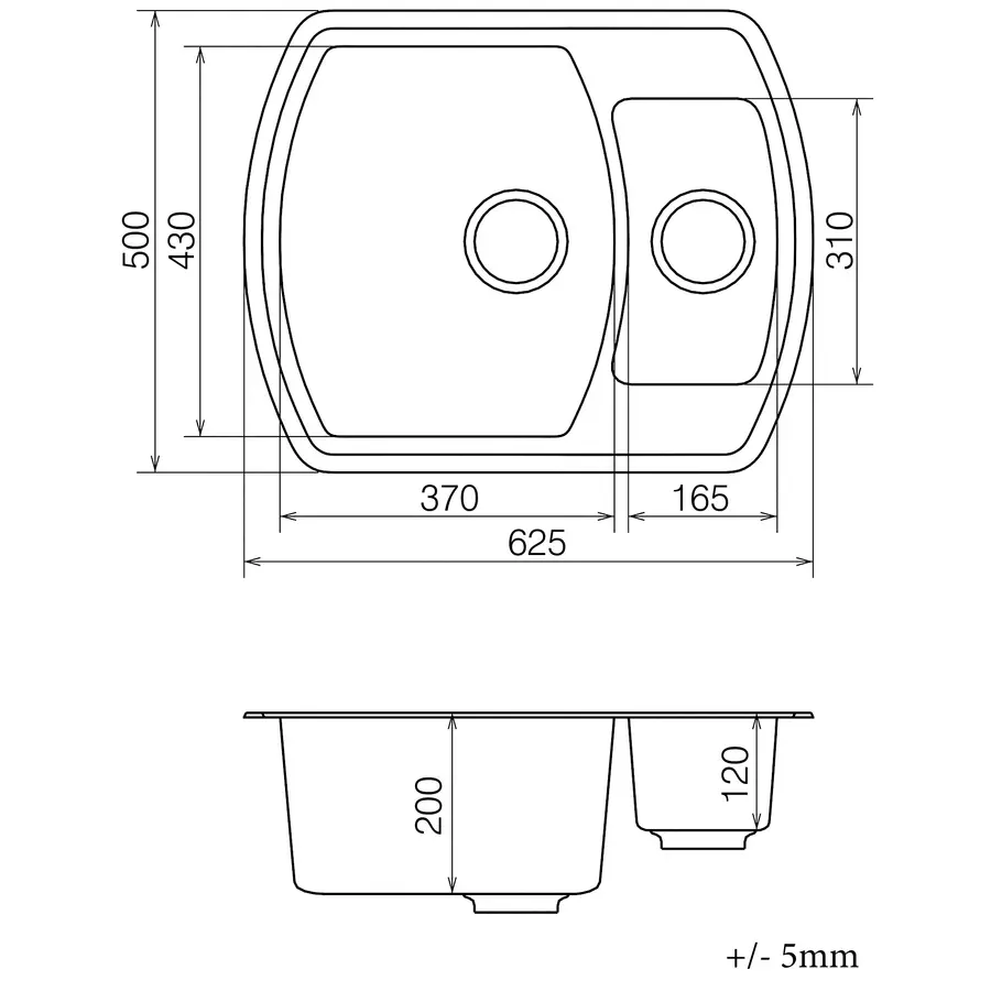 Кухонна гранітна мийка VANKOR Norton NMP 03.63 Black + сифон
