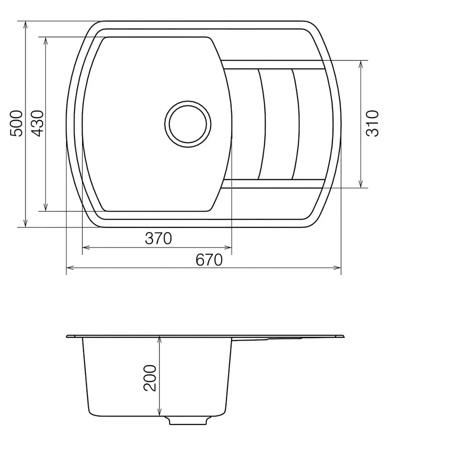 Кухонная гранитная мойка VANKOR Norton NMP 02.67 Gray + сифон