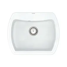 Кухонна гранітна мийка VANKOR Norton NMP 01.63 White stone + сифон