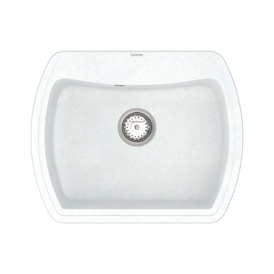 Кухонна гранітна мийка VANKOR Norton NMP 01.63 White stone + сифон