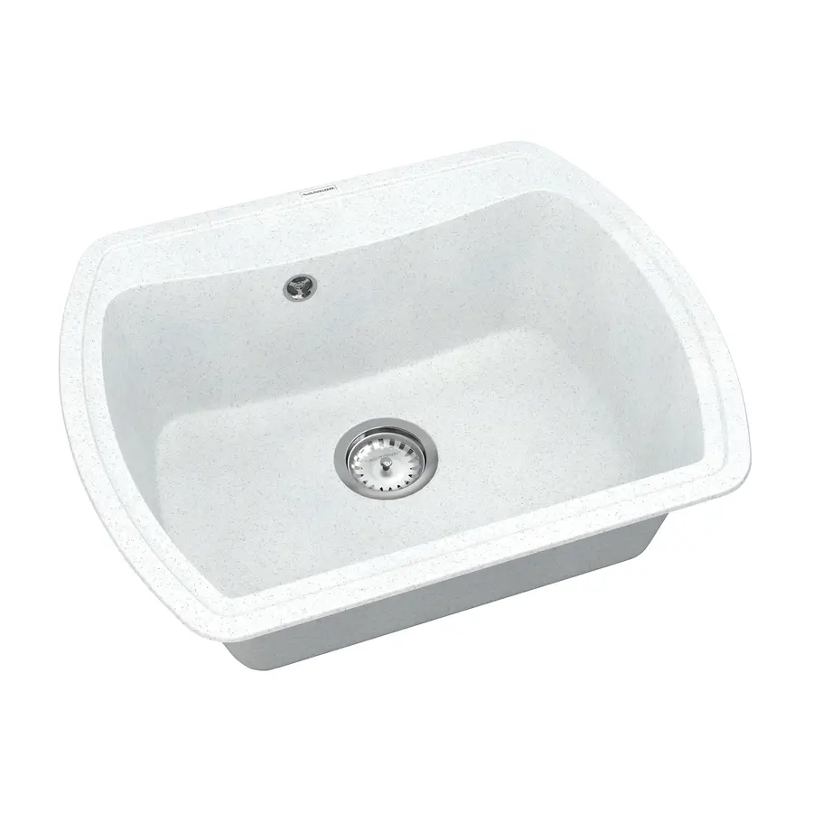 Кухонна гранітна мийка VANKOR Norton NMP 01.63 White stone + сифон