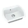 Кухонна гранітна мийка VANKOR Norton NMP 01.63 White stone + сифон