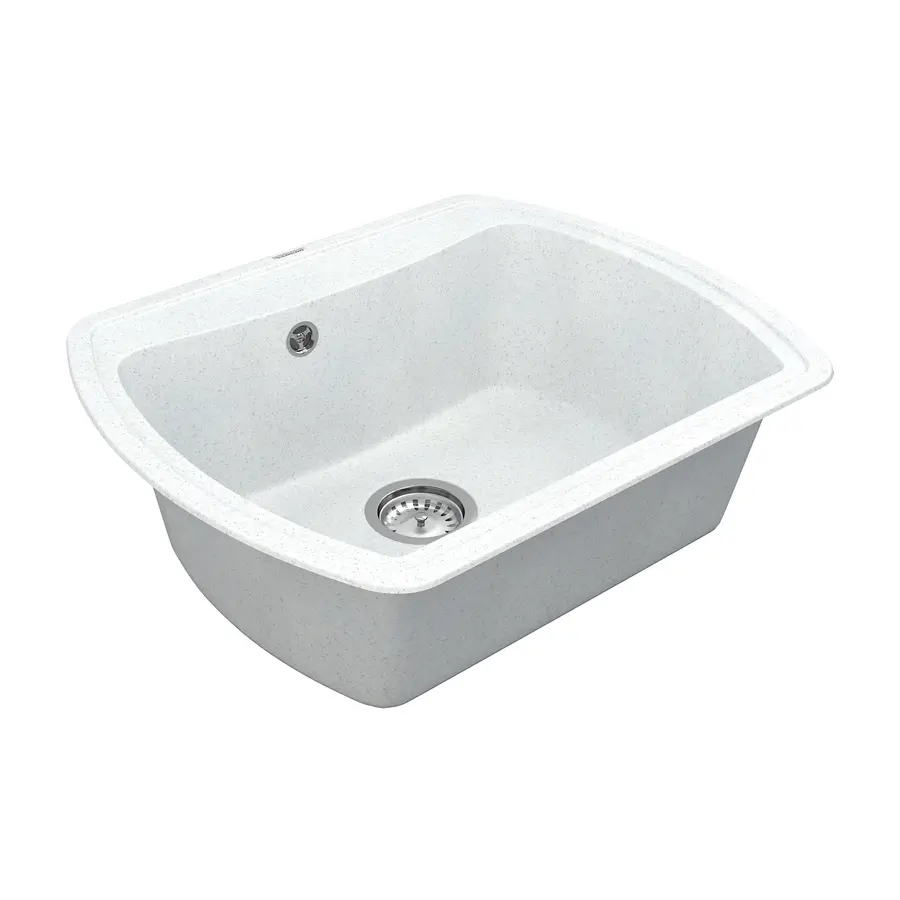 Кухонна гранітна мийка VANKOR Norton NMP 01.63 White stone + сифон