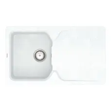 Кухонна гранітна мийка VANKOR Sigma SMP 02.85 White stone + сифон