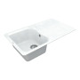Кухонная гранитная мойка VANKOR Sigma SMP 02.85 White stone + сифон
