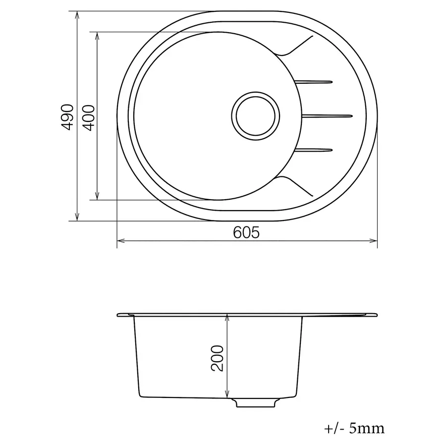 Кухонная гранитная мойка VANKOR Sity SMO 02.61 White stone + сифон