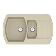 Кухонна гранітна мийка VANKOR Norton NMP 04.86 Beige + сифон