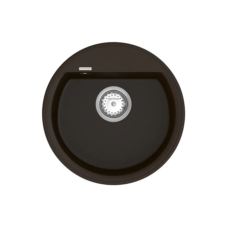 Кухонная гранитная мойка VANKOR Easy EMR 01.45 Chocolate + сифон