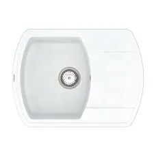Кухонна гранітна мийка VANKOR Norton NMP 02.67 White stone + сифон