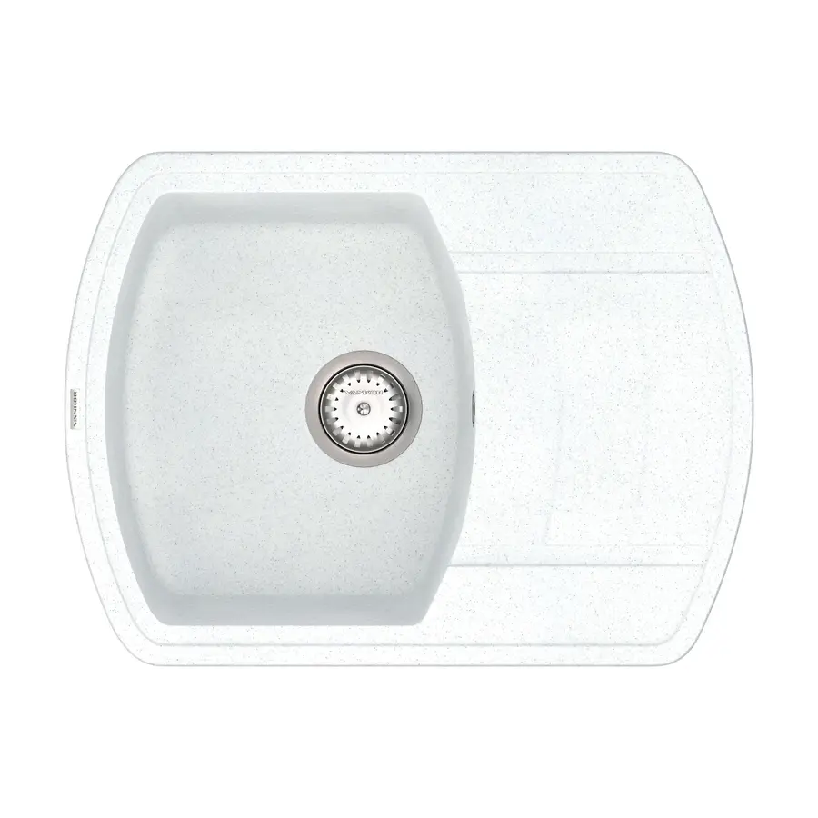 Кухонна гранітна мийка VANKOR Norton NMP 02.67 White stone + сифон