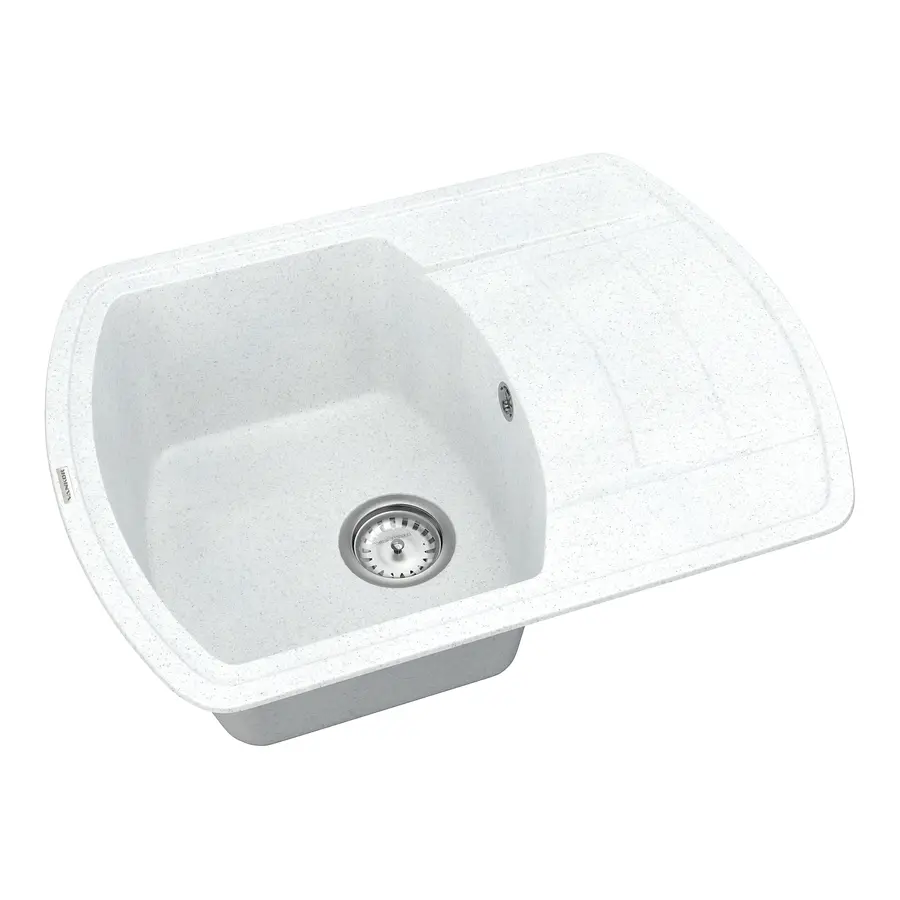 Кухонна гранітна мийка VANKOR Norton NMP 02.67 White stone + сифон