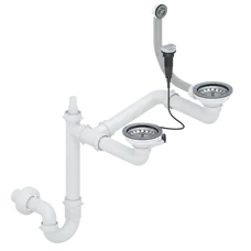 Сифон-автомат VANKOR для кухонной мойки 3 ½, двойной