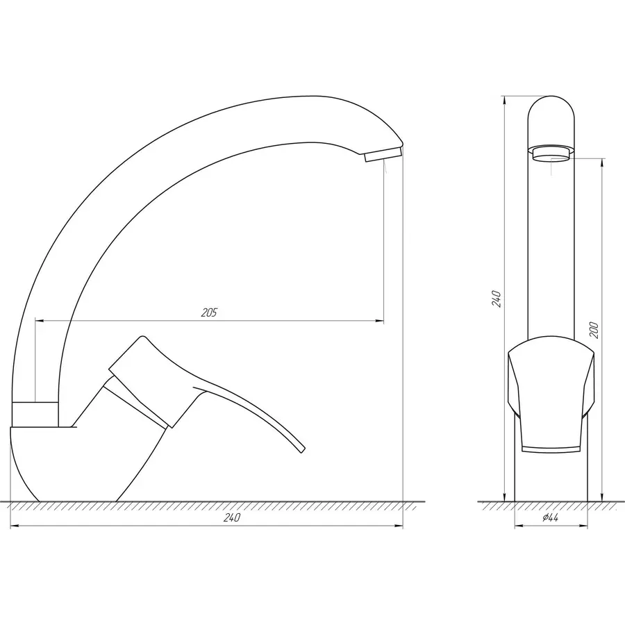 Смеситель для кухни Globus Lux QUEENSLAND GLQU-203S