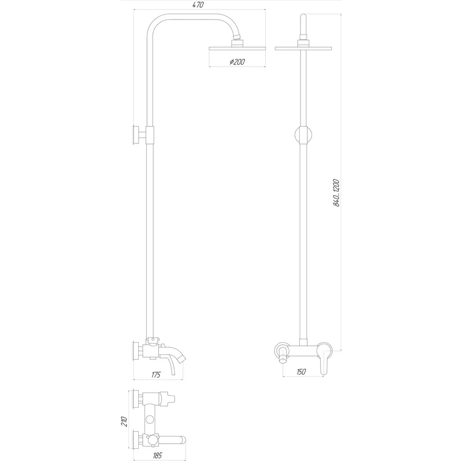 Душевая система Globus Lux GLSO-1111