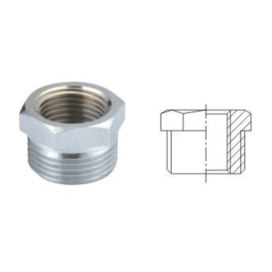 Футорка перехідна SOLOMON 3/4″х 1/2″ хром ЗВ 8209