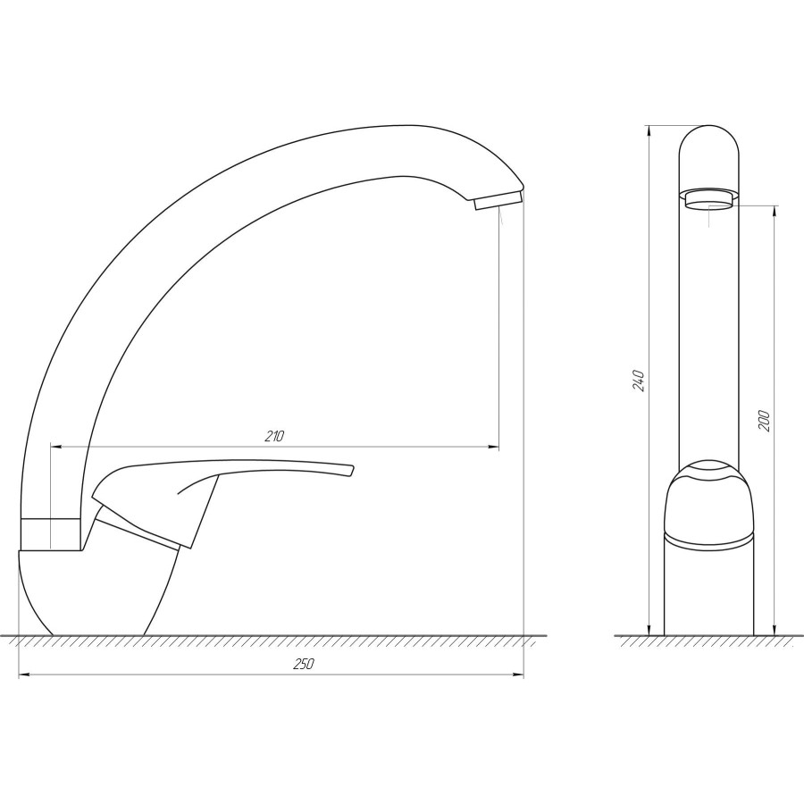 Смеситель для кухни Globus Lux GLSO-0203S-STSTEEL