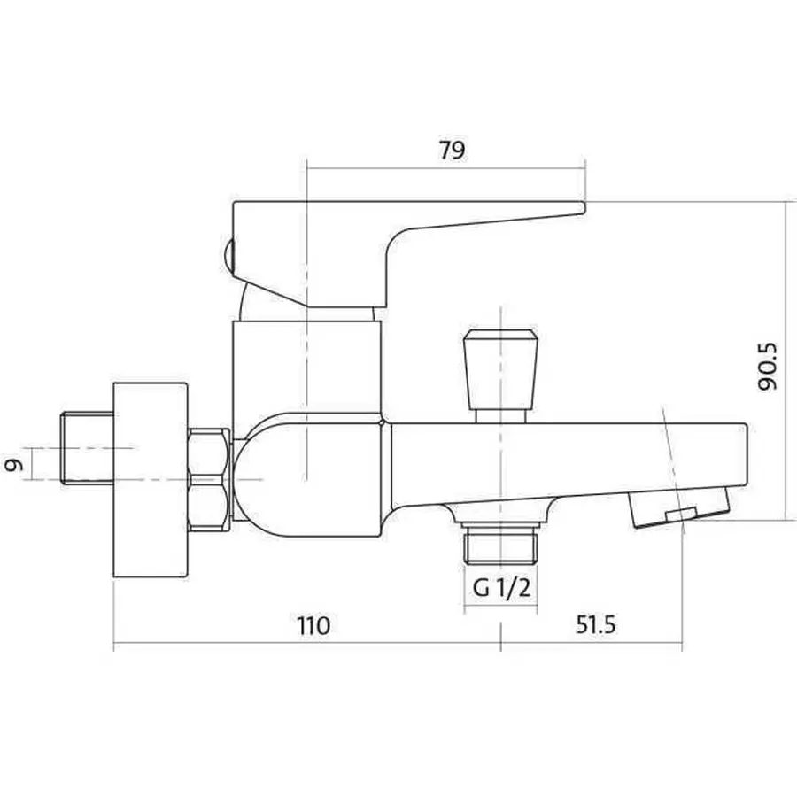 Змішувач для ванни та душу Cersanit VIGO S951-010