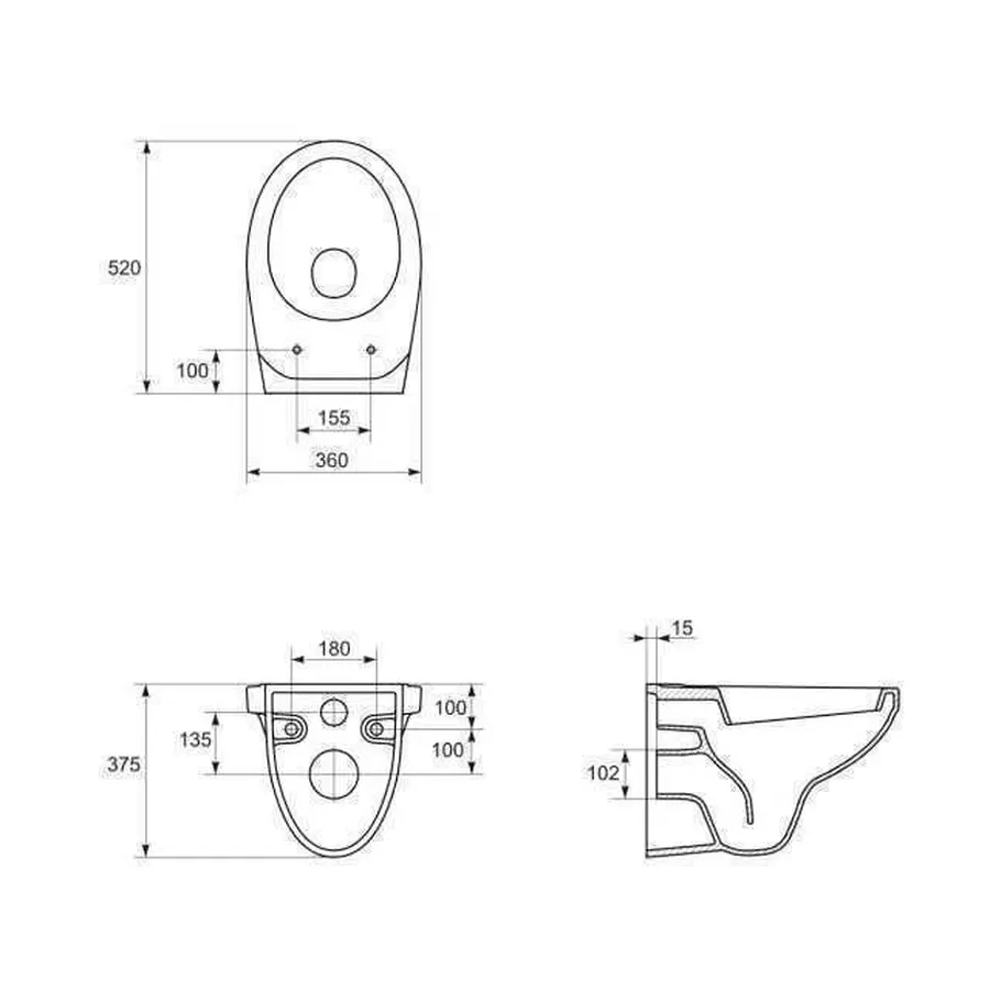 Унитаз подвесной Cersanit DELFI без крышки