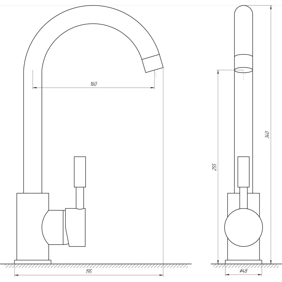 Змішувач для кухні Globus Lux LAZER GLLR-0103 S-WHITE