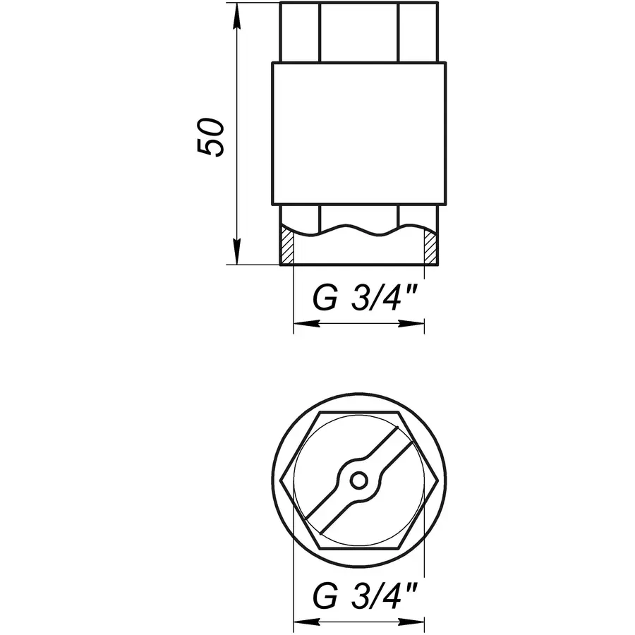Клапан обратного хода воды PROFESSIONAL 3/4 "QP100