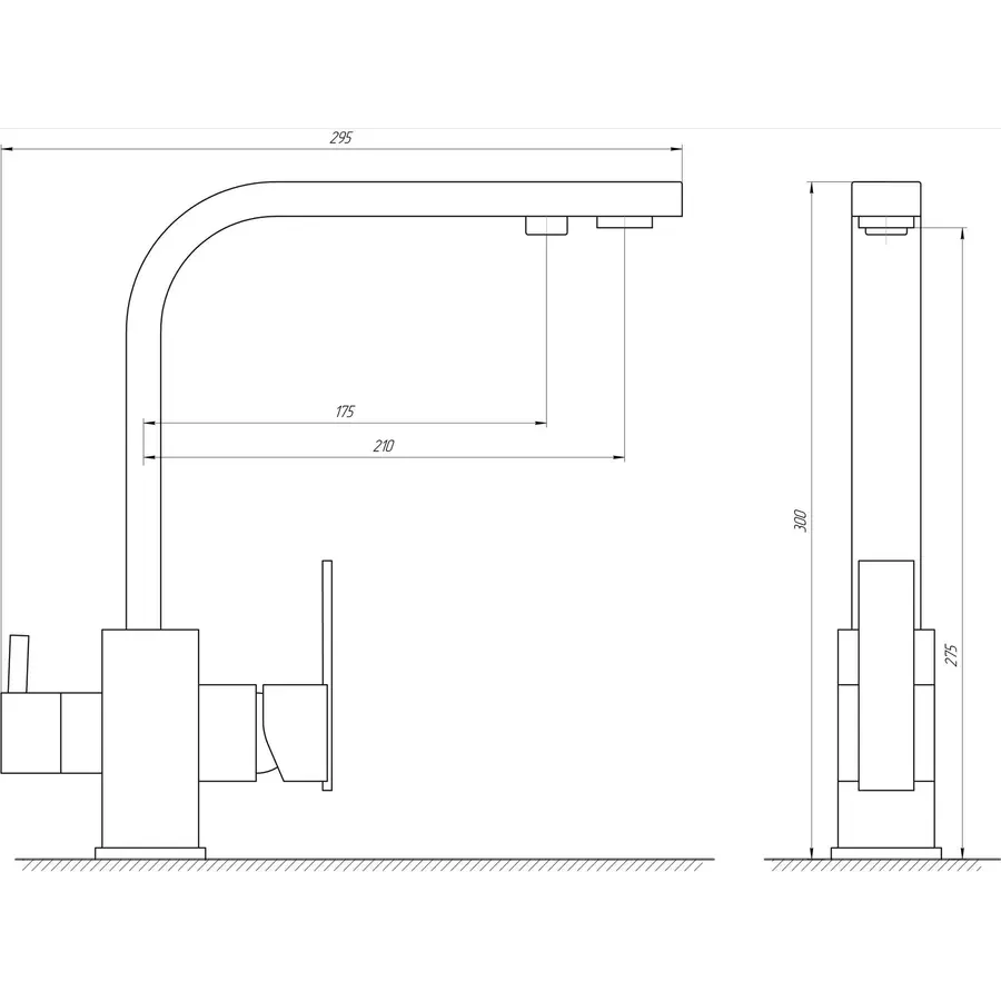 Змішувач для кухні під осмос Globus Lux LAZER GLLR-0111