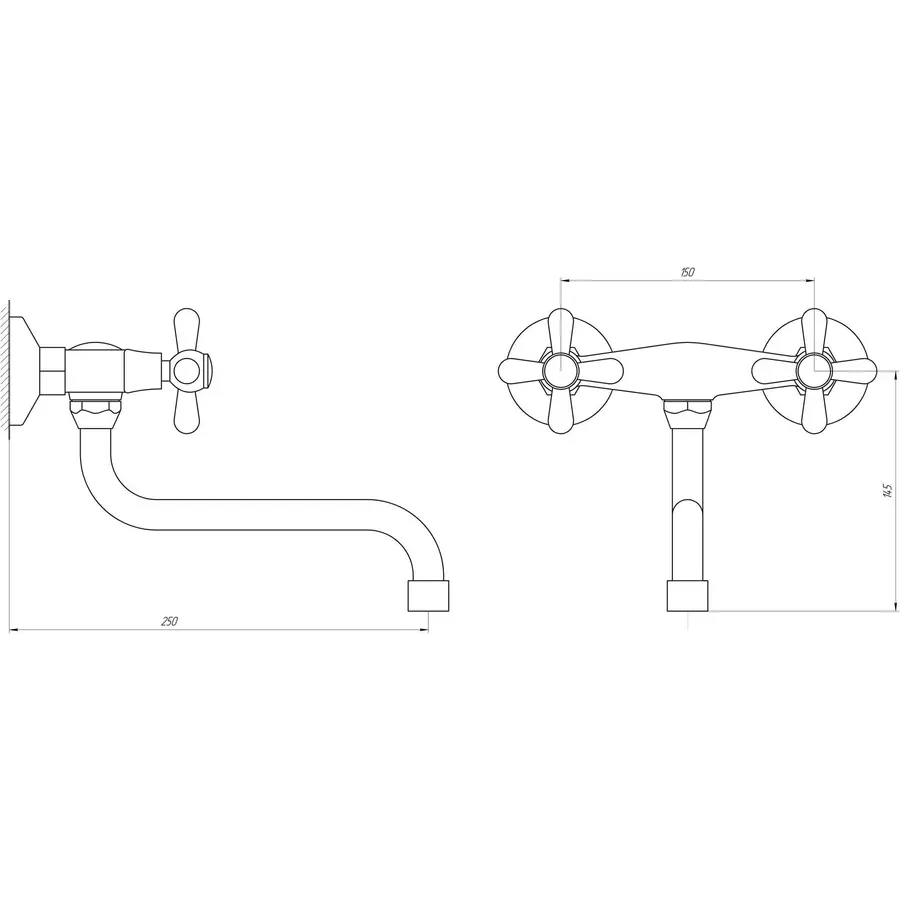 Смеситель для кухни DOMINO DMF-029-M7117-SHARM настенный