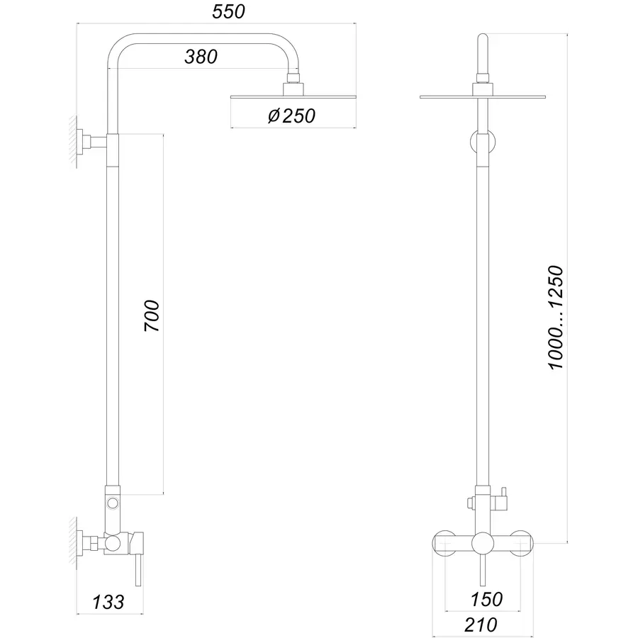 Душевая система Globus Lux ALPEN SBT1-SH-05