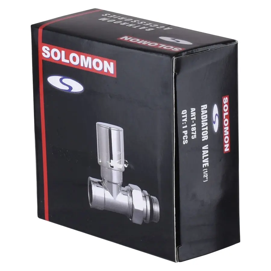 Кран вентильний прямий з американкою SOLOMON 1/2″ CHROM 1875 з ущільнювачем