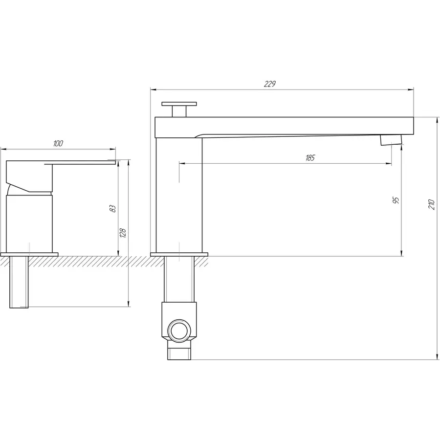 Змішувач для ванни TOPAZ BARTS TB 07111-H36