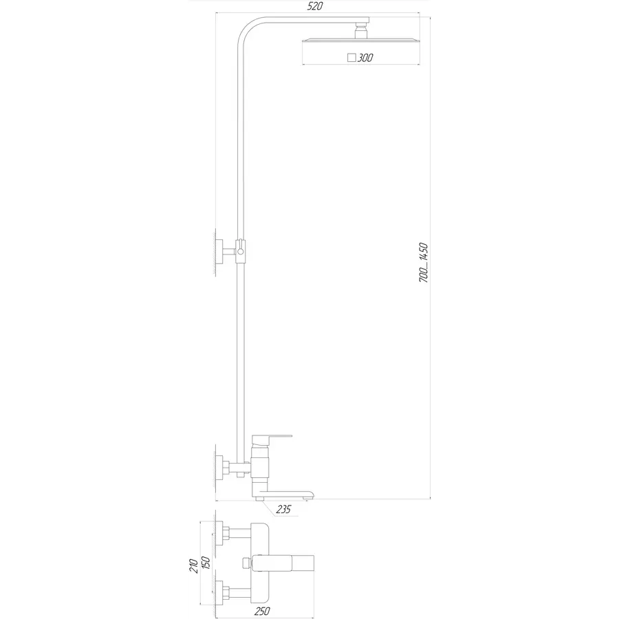 Душова система Globus Lux MILANO GLM-0007