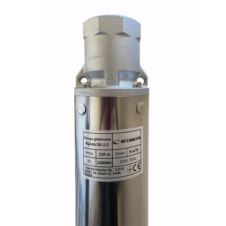 Насос свердловиний з підвищеною стійкістю до піску OPTIMA PM 4QJm6/20 2,2 кВт 124м + 2 м кабель