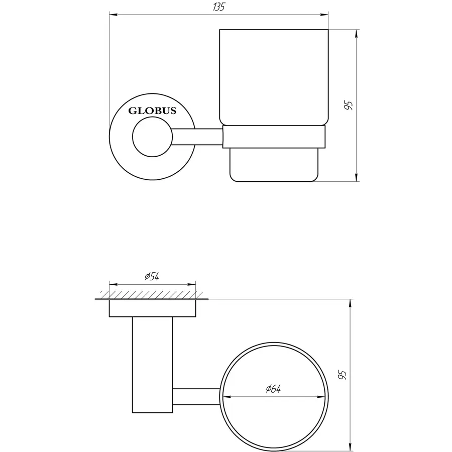 Стакан одинарный Globus Lux SS 8409