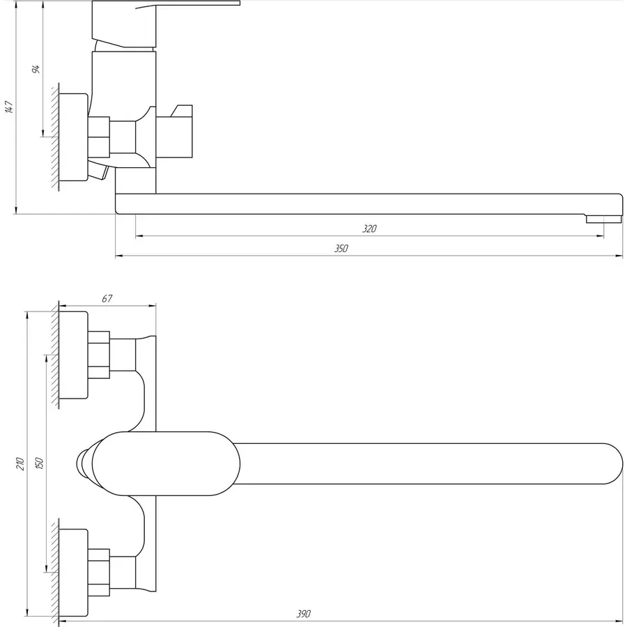 Змішувач для ванни Globus Lux Ontario GLO-0208