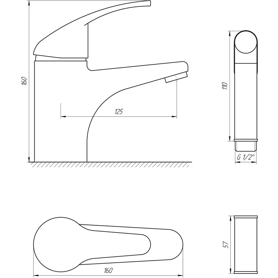 Смеситель для умывальника Globus Lux Solly GLSO-0222