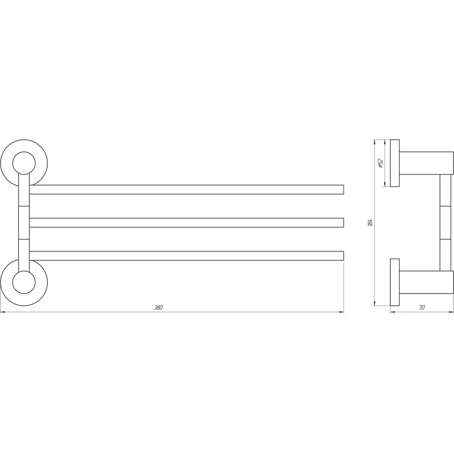 Тримач рушників Globus Lux SS 8431-3 SUS304