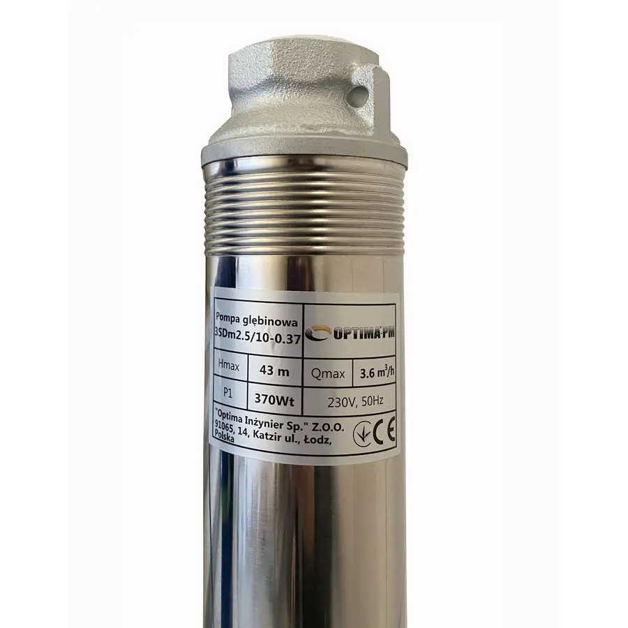 Насос свердловиний з підвищеною стійкістю до піску OPTIMA PM 3SDm2,5/10 0,37 кВт 46м + 15 м кабель