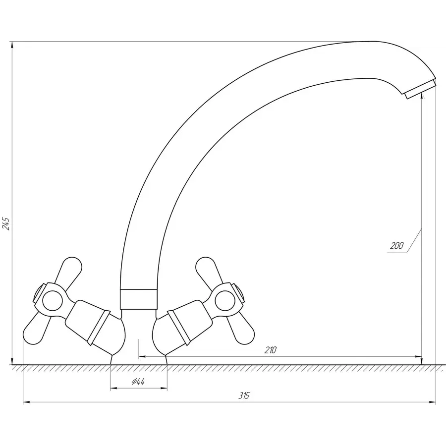 Смеситель для кухни Globus Lux GB-SHARM-0300-08