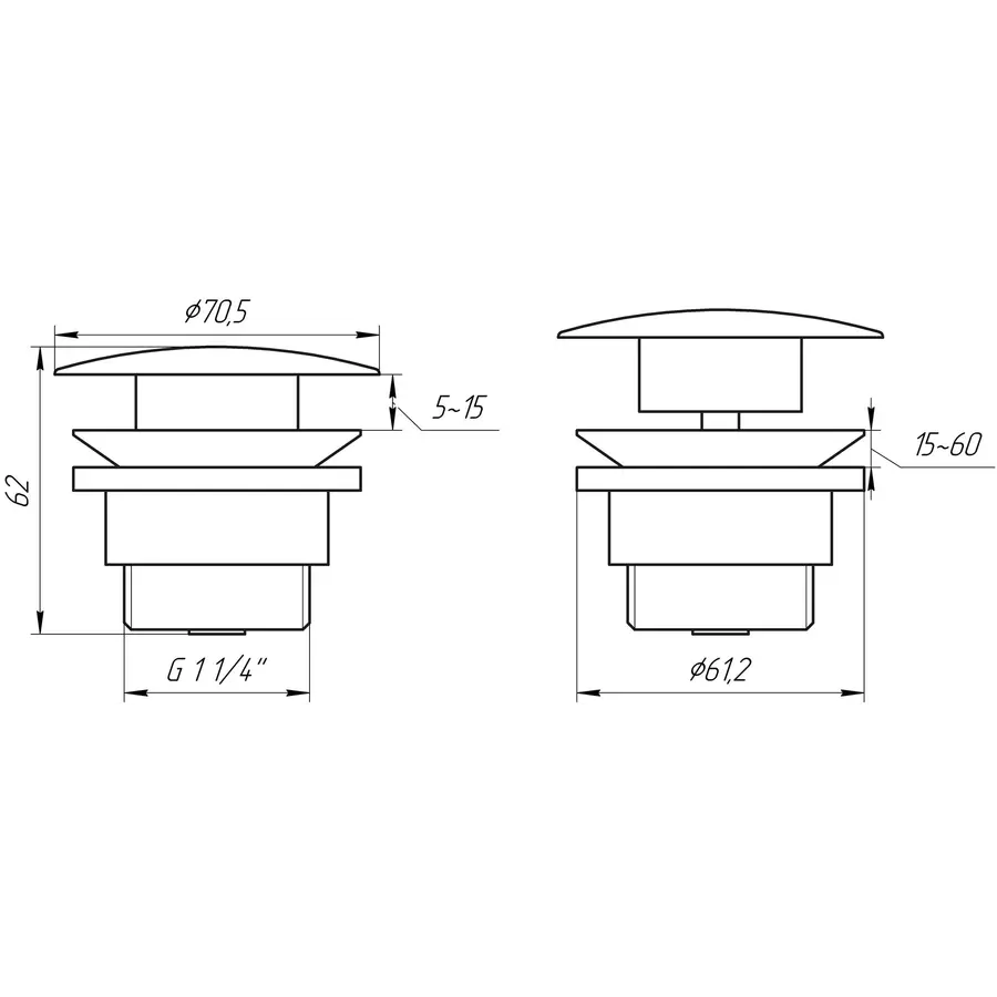 Донный клапан TOPAZ TK-15A-BL (Click-clack)