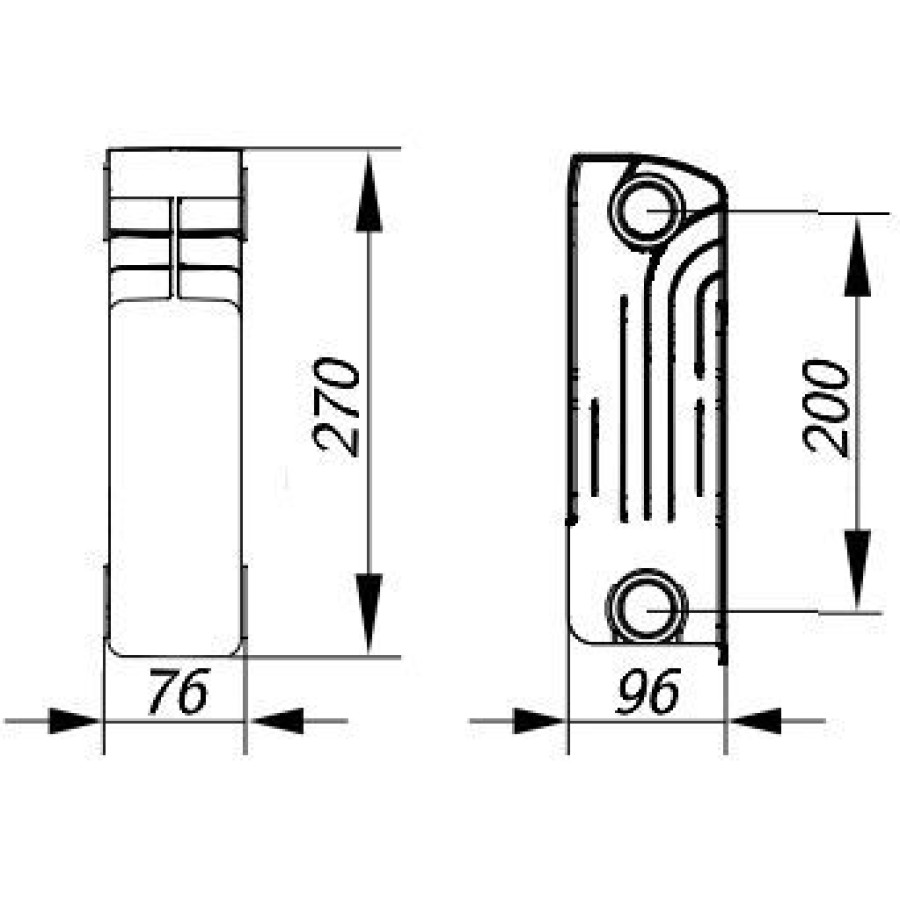 Радиатор биметаллический секционный GALLARDO BISMALL 200/96 (кратно 10)