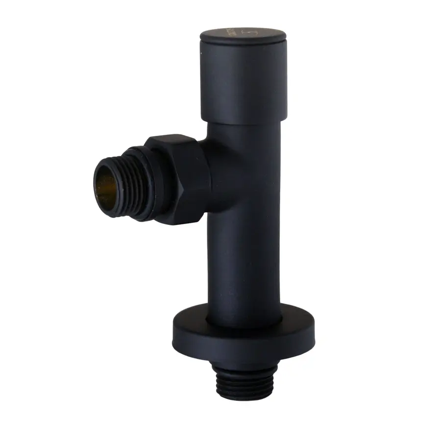 Набір Кран вентильний кутовий з американкою SOLOMON LUX 1/2″ 7777 (2шт.) BLACK