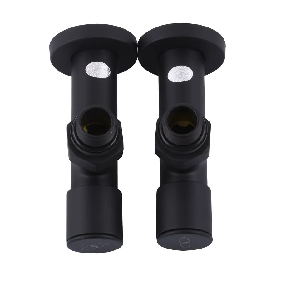 Набір Кран вентильний кутовий з американкою SOLOMON LUX 1/2″ 7777 (2шт.) BLACK